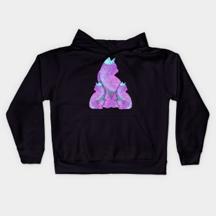 Pretty Watercolor Pattern, Purple/Pink/Green/Blue/Copper & Animal stickers! Kids Hoodie